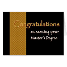CUSTOM NAME Congratulations - Master's Degree Greeting Cards