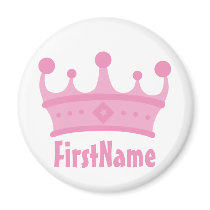 Custom Name Crown Fridge Magnet