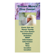 Custom Name First Easter Party! Invitations Cards Custom Photo Card