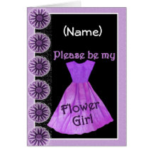 CUSTOM NAME Flower Girl Invitation PURPLE Dress Card