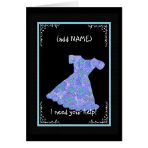 CUSTOM NAME Flower Girl PERIWINKLE BLUE Dress Greeting Cards