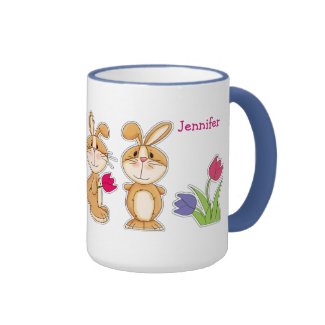 Custom Name Funny Easter Bunny Gift Mugs