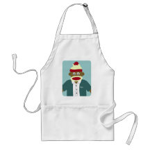 Custom Name or Monogram Sock Monkey Boy Aprons