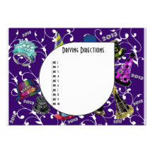 Custom New Year 2013 Driving Directions Cards Invitation