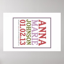 Custom newborn name print