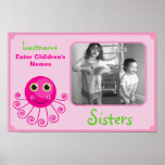 Custom Octopus Big Sister Child's Name Posters