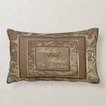 Custom Ornate Gold Wedding Keepsake Lumbar Pillow