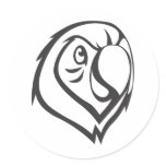 Custom Parrot Logo Black and White stickers