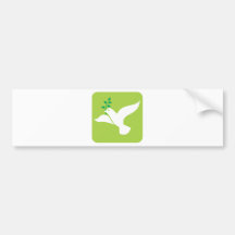 Custom Peace Dove With Olive Logo Bumper Stickers