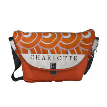Custom Peacock Orange Messenger Bags