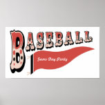 Custom Personalized Retro Style Baseball Poster