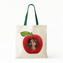 Custom Photo Apple Face Tote Bag