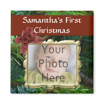Custom Photo Christmas Magnets