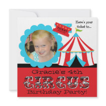 Custom Photo Circus Ticket Birthday Invitation