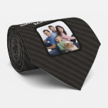 Custom Photo Fathers Day Ties, Grey Stripe