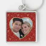Custom Photo Heart Large Premium Keychain
