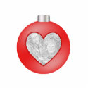 Custom Photo Ornament Red Heart Bulb photo sculptures
