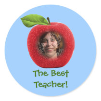 Custom Photo & Text Apple Face Stickers