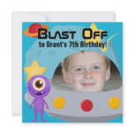 Custom Photo UFO Alien Birthday Invitation