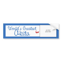 Custom Photo! Worlds Greatest Akita Bumper Sticker