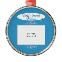 Custom Photo! Worlds Greatest Akita Christmas Tree Ornaments