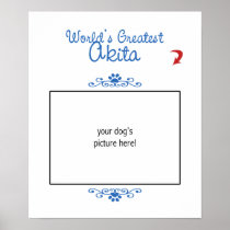 Custom Photo! Worlds Greatest Akita Print