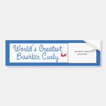 Custom Photo! Worlds Greatest Bashkir Curly Bumper Sticker