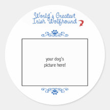 Custom Photo! Worlds Greatest Irish Wolfhound Sticker