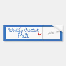 Custom Photo! Worlds Greatest Puli Bumper Stickers