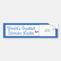 Custom Photo! Worlds Greatest Siberian Laika Bumper Sticker
