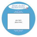 Custom Photo! Worlds Greatest Standard Schnauzer Round Stickers