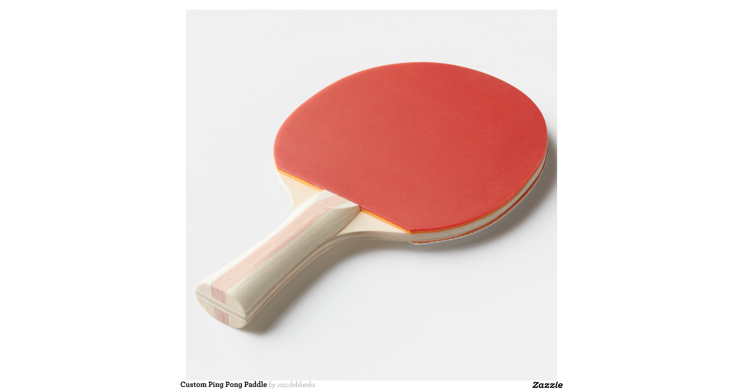Ping Pong Paddle, Red Rubber Back Zazzle
