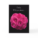 Custom Pink Roses Flower Girl Card