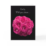 Custom Pink Roses Flower Girl Card
