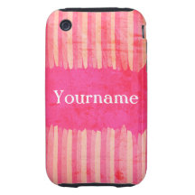 Custom Pink Strokes iPhone 3 Tough Case