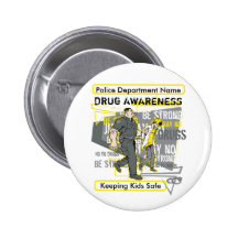 Custom Police Drug Awareness Pinback Buttons