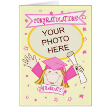 Custom Preschool / Kindergarten Girl Graduation Card