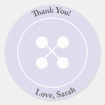 Custom |  Purple Button Baby Shower Favour Sticker