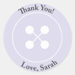 Custom |  Purple Button Baby Shower Favour Sticker