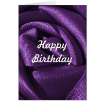 Custom Purple Rose Birthday Card