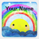 Custom Rainbow Name Square Sticker