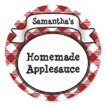 Custom Red Apple/Applesauce Canning Jar Label