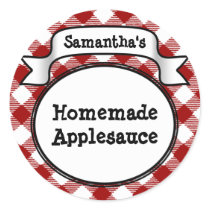Custom Red Apple/Applesauce Canning Jar Label