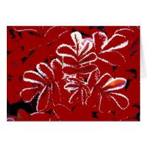 Custom Red Leaves in Snow Christmas Card