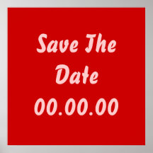 Custom, Save The Date. Red and Pink Print