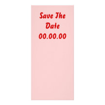 Custom, Save The Date. Red and Pink Custom Rack Card