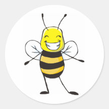 Custom Shirts : Happy Bee Shirts Round Sticker
