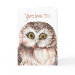 Custom Shocked Funny-Little Owl, 70th Birthday cards