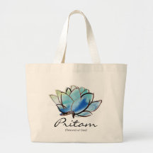 Custom Spiritual Name Bag: Blue Lotus Design