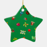 custom star ceramic christmas ornament